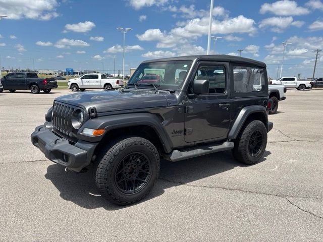 2022 Jeep Wrangler Sport in Granite Crystal Metallic Clearcoat — front three-quarter view