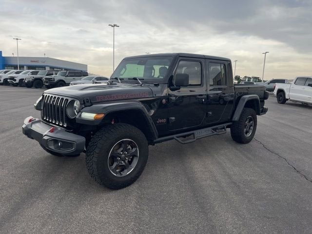 2020 Jeep Gladiator Rubicon in Black Clearcoat — front three-quarter view