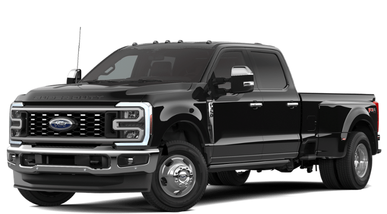2026 Ford Super Duty F-350 DRW NEW in Agate Black Metallic — front three-quarter view