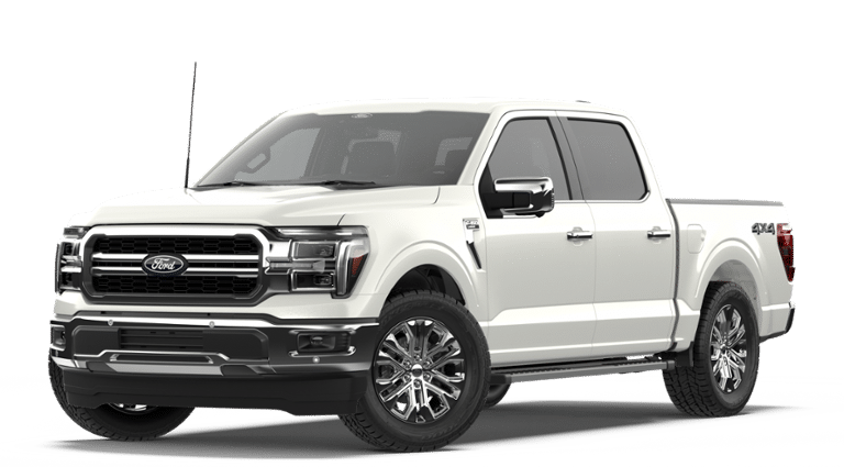 2026 Ford F-150 LARIAT in Star White Metallic Tri-Coat — front three-quarter view