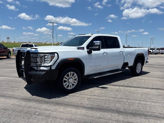 2022 GMC Sierra 3500HD Denali in Summit White — front three-quarter view