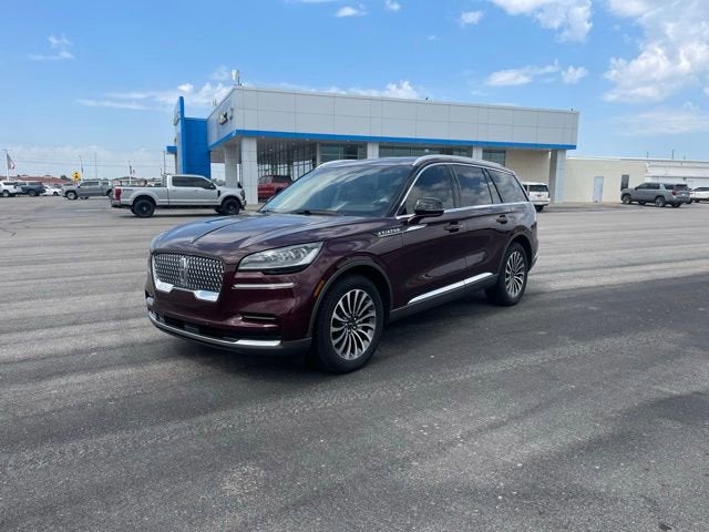 2022 Lincoln Aviator Reserve in Burgundy — front three-quarter view