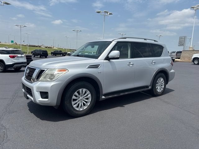 2018 Nissan Armada SV in Brilliant Silver — front three-quarter view