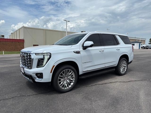 2026 GMC Yukon Denali in Glacier White Tricoat — front three-quarter view