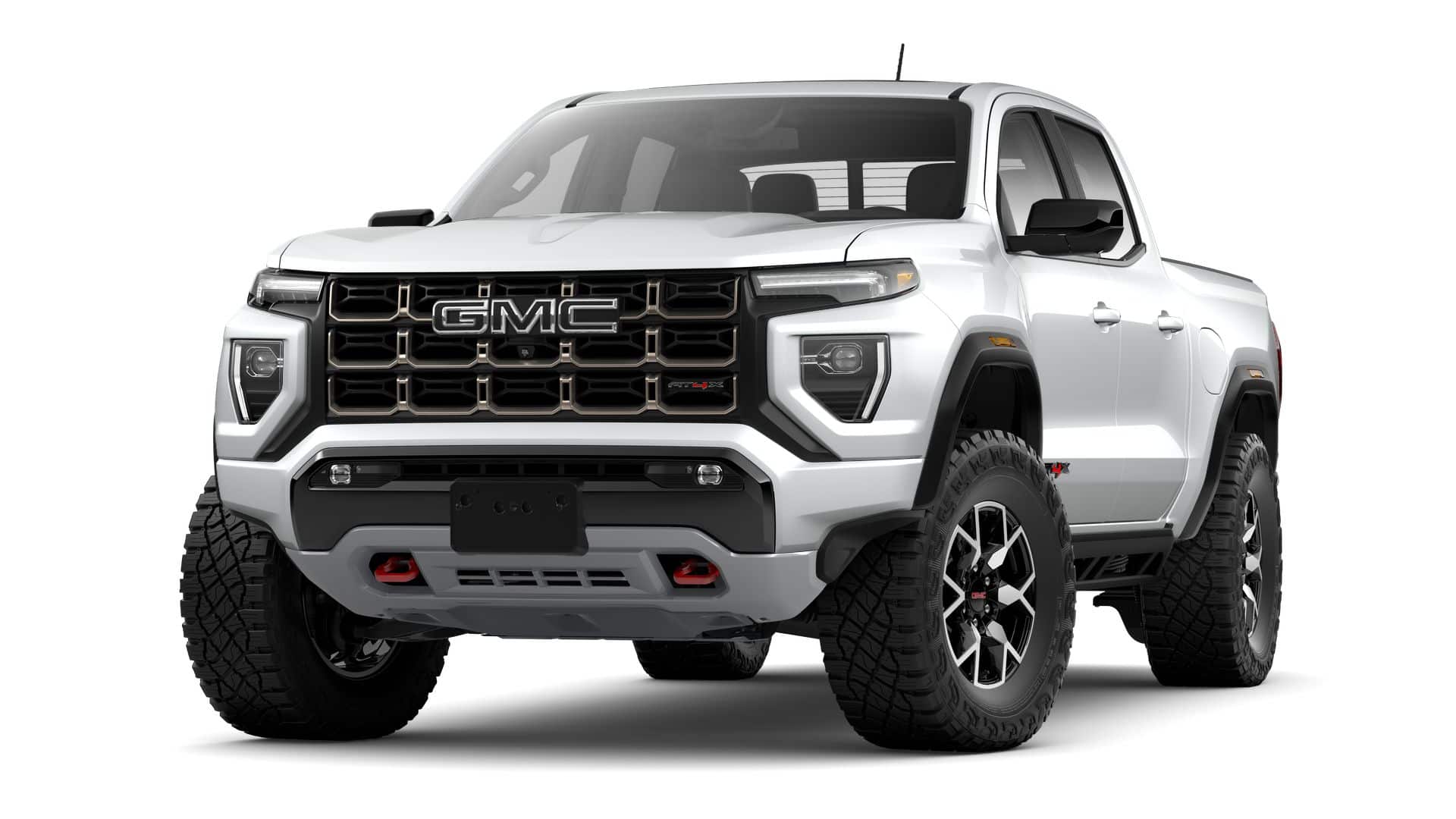 2026 GMC Canyon AT4X in Summit White — front three-quarter view